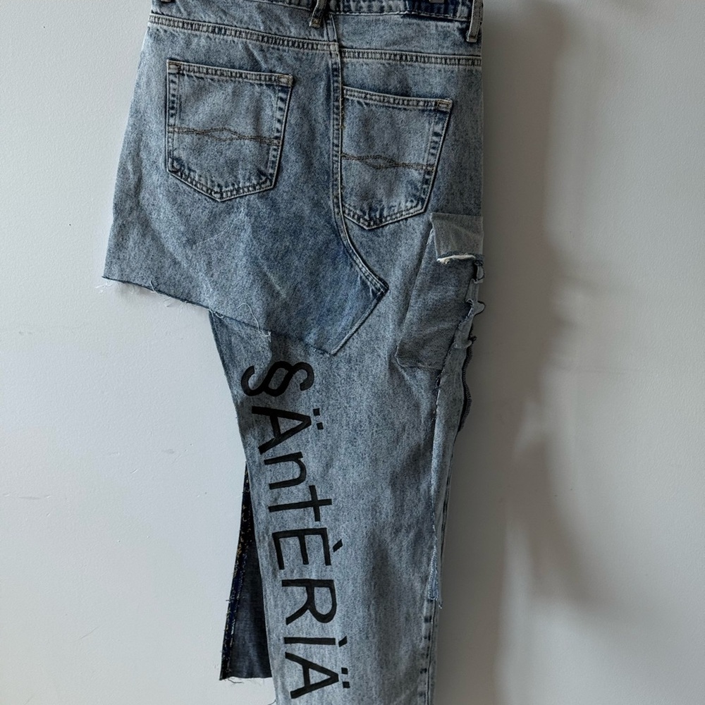 Unique Patchwork Denim Skirt - image 3